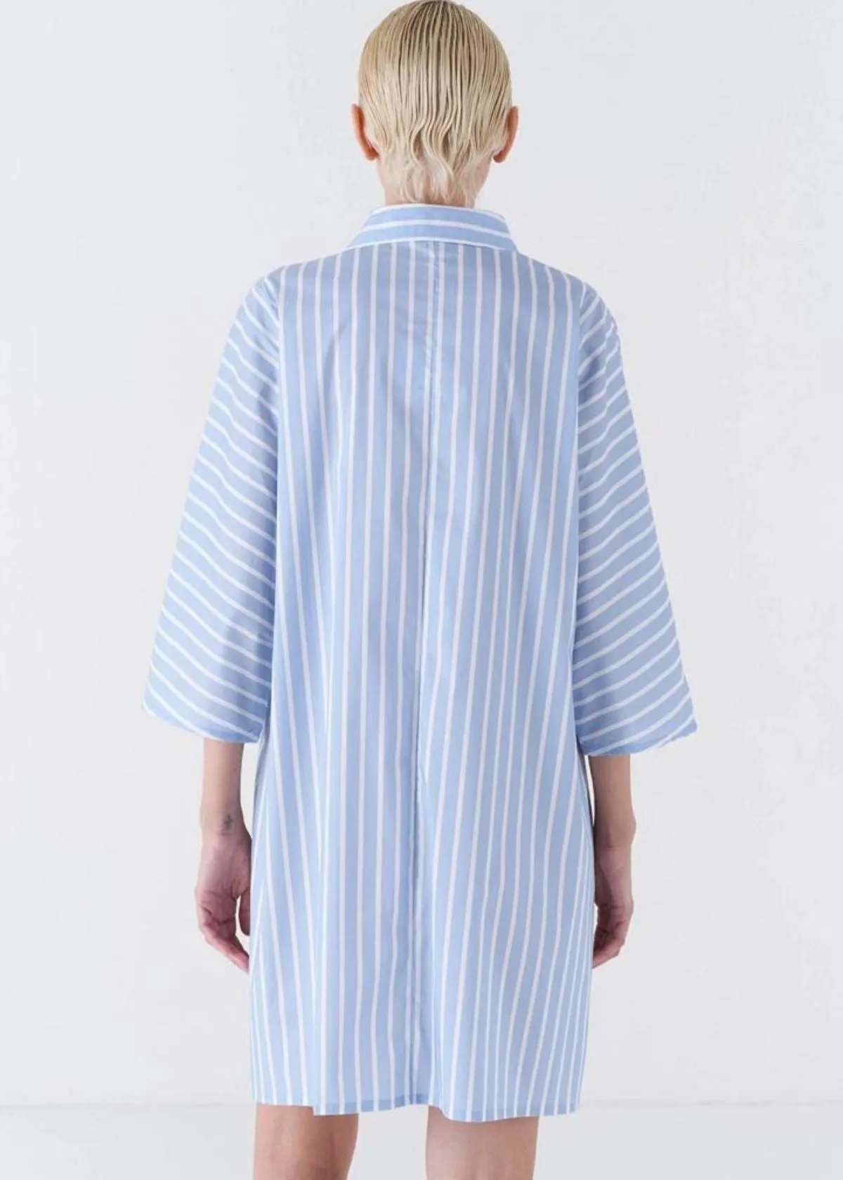 AMINA RUBINACCI Paprika Striped Oversized Shirt Dress