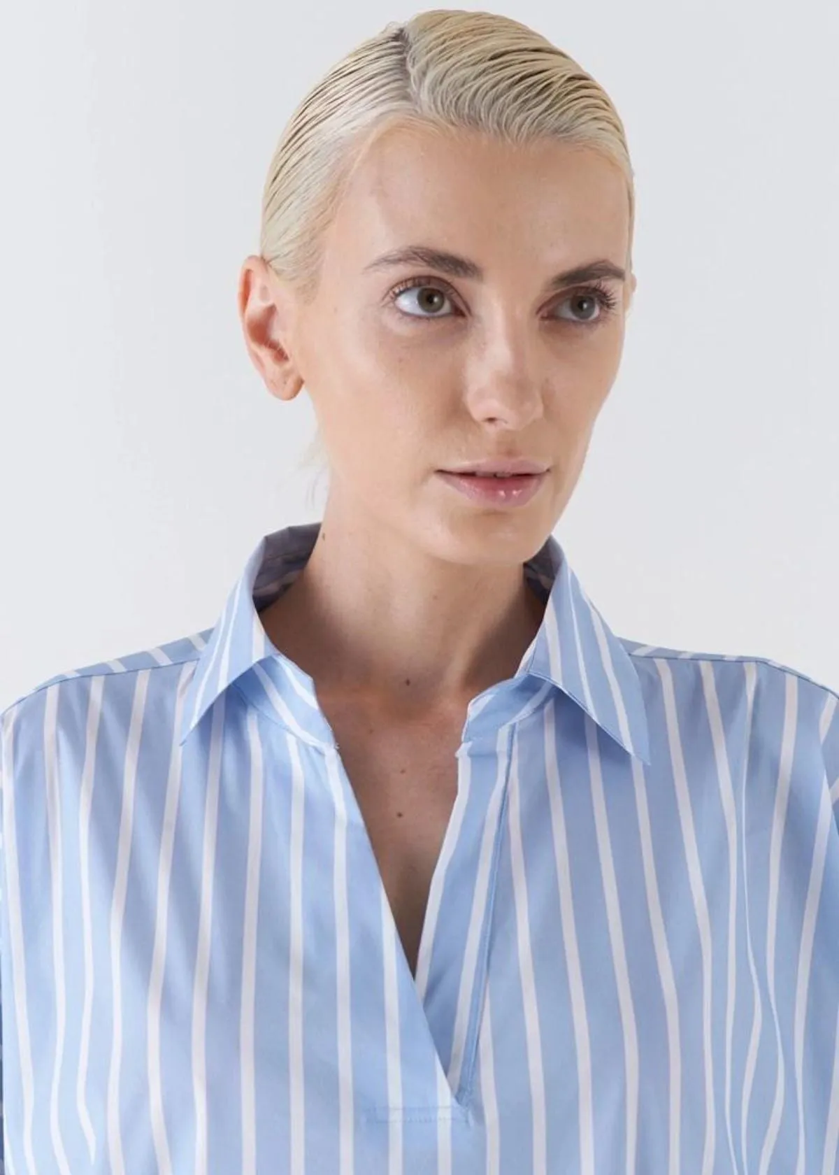 AMINA RUBINACCI Paprika Striped Oversized Shirt Dress