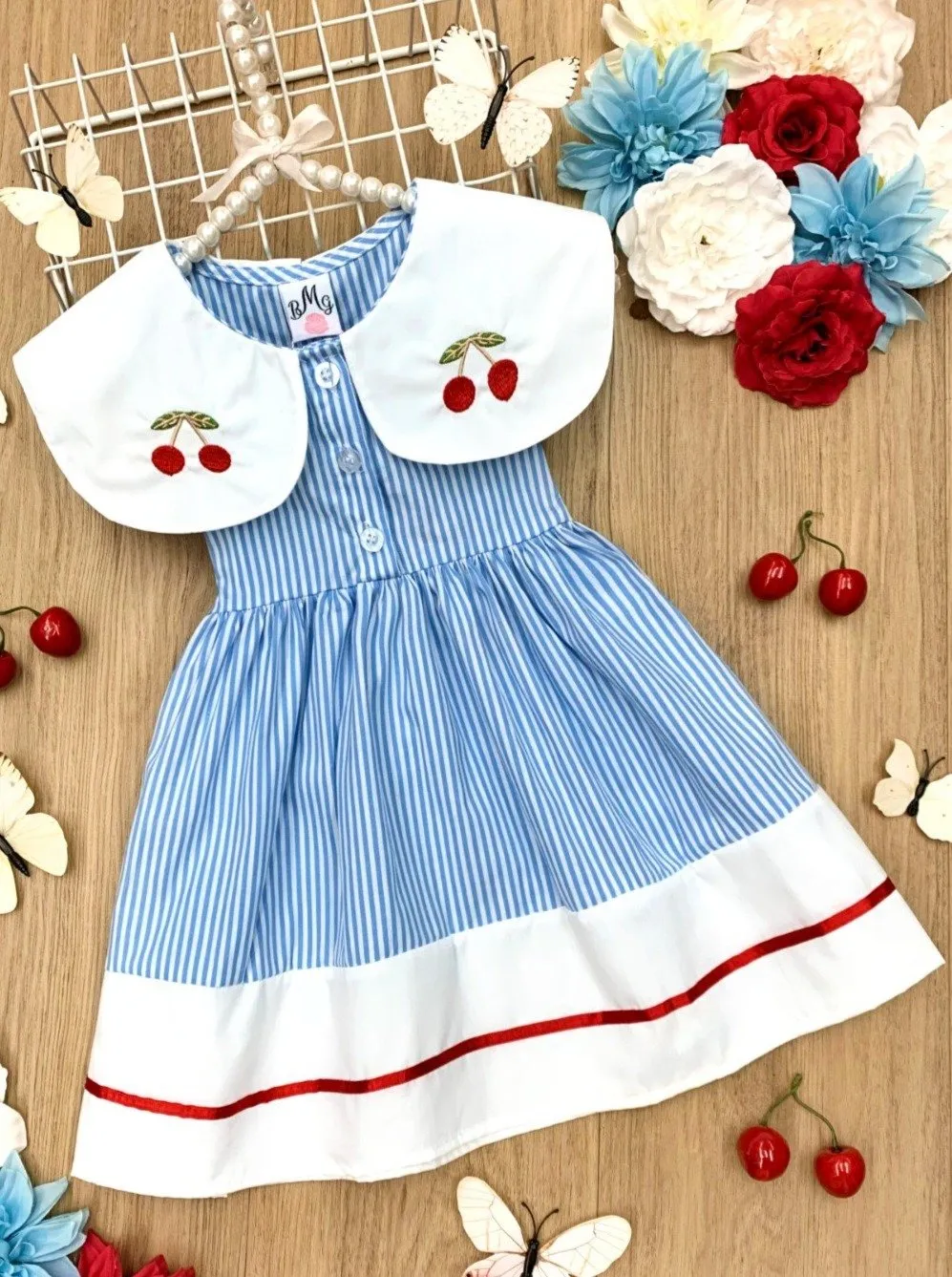 Girls Cherry Blossom A-Line Dress