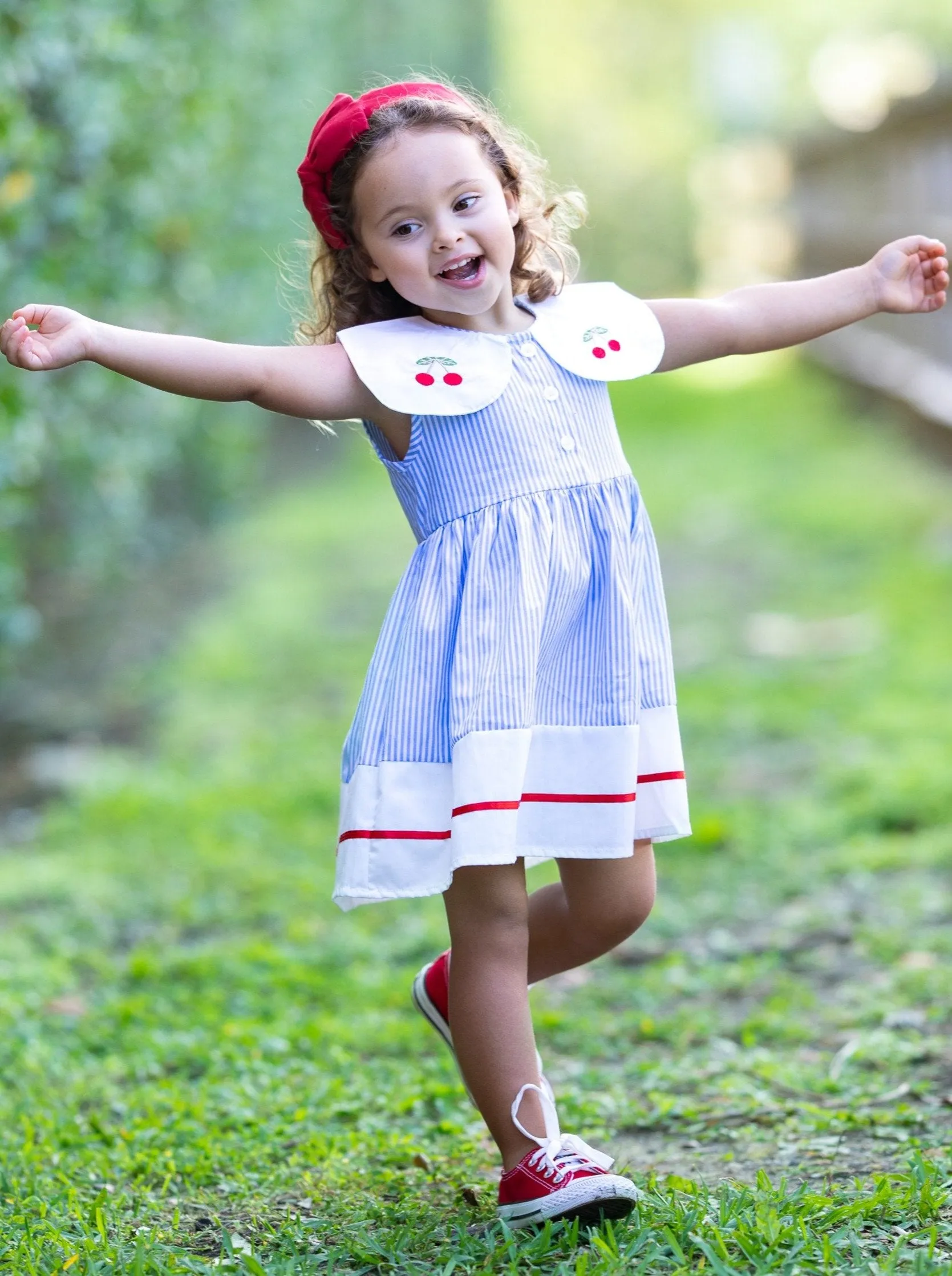 Girls Cherry Blossom A-Line Dress