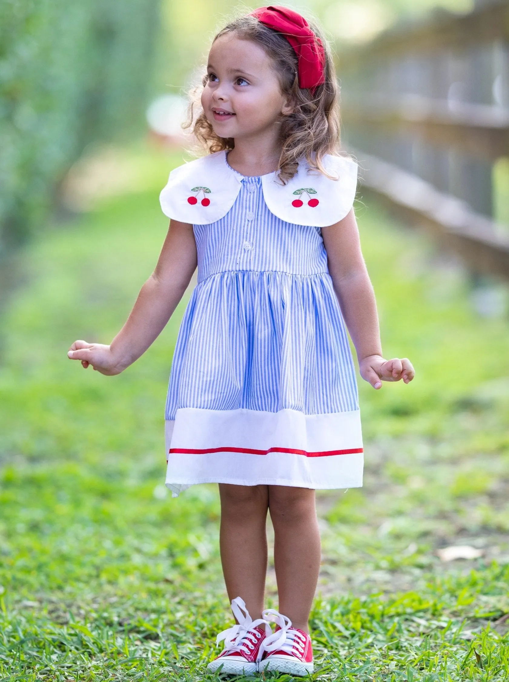 Girls Cherry Blossom A-Line Dress