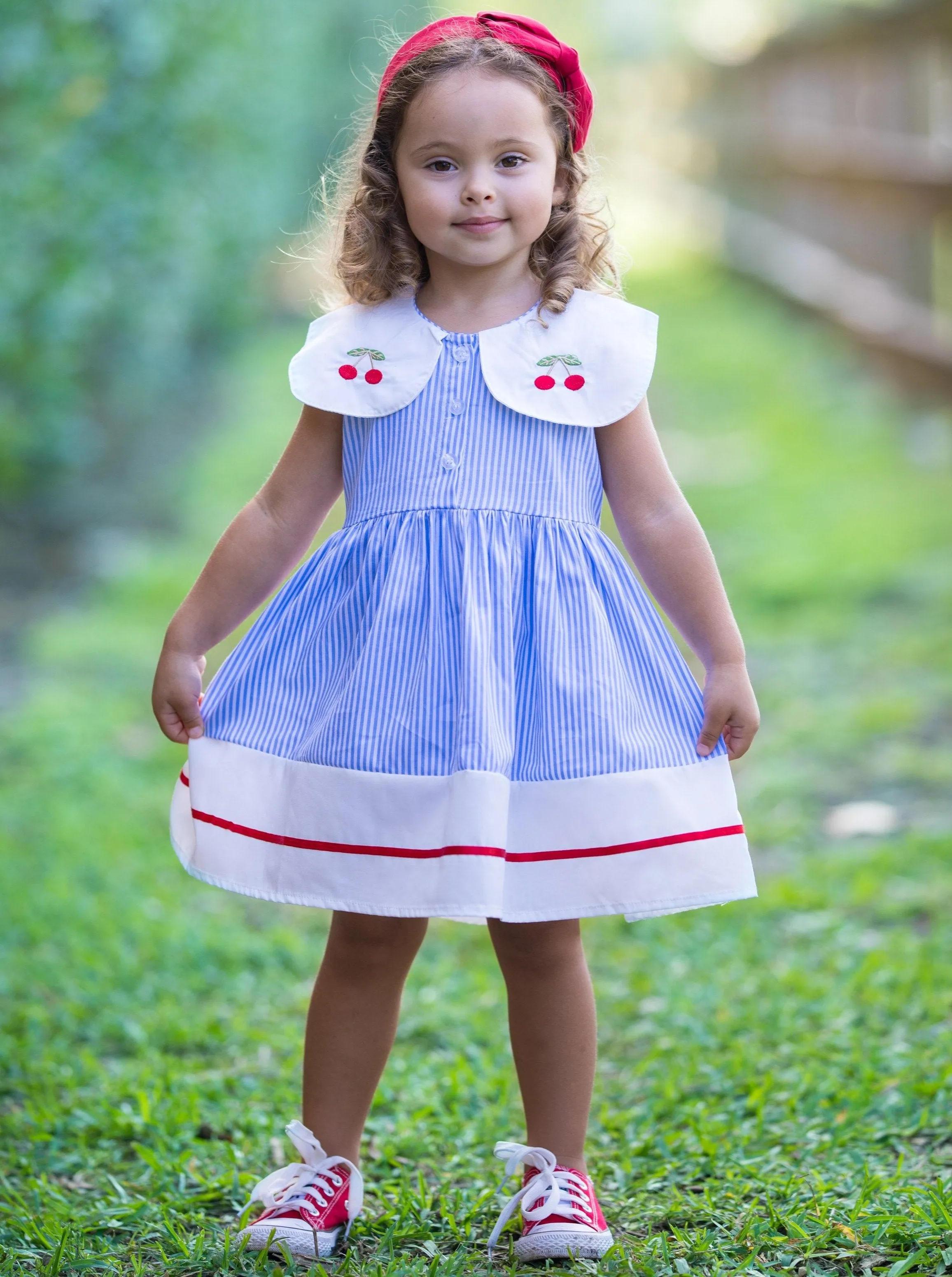 Girls Cherry Blossom A-Line Dress