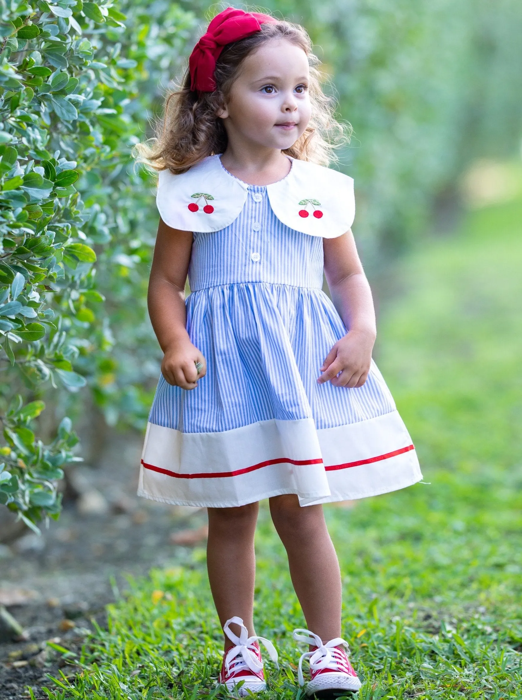 Girls Cherry Blossom A-Line Dress