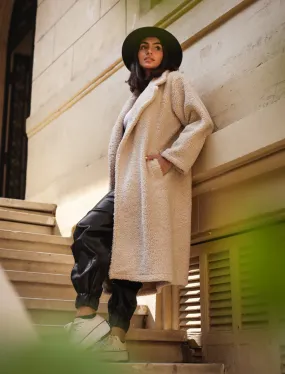 Off white Teddy Fur Coat