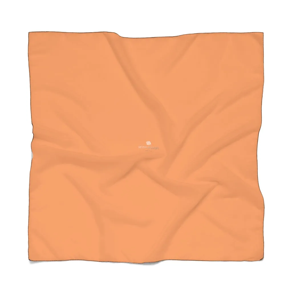Orange Poly Scarf, Solid Color Lightweight Soft Scarves Fashion Accessories- Made in USA