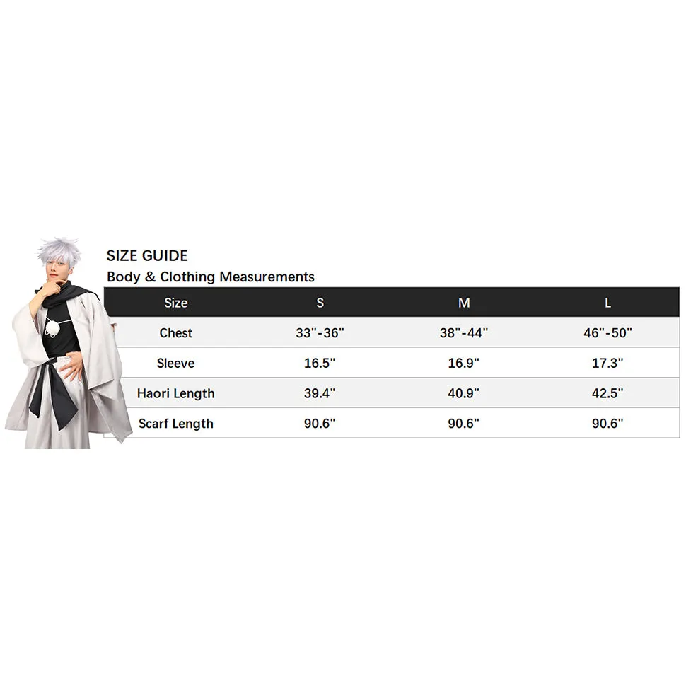 Satoru Cosplay Haori Kimono Jacket Men with Scarf Satoru Costume Adult Outfits Japan Kimono Comic-Con Carnival Clothing
