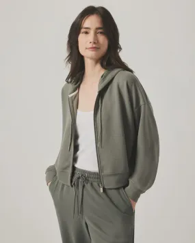 Splendid Waffle Scuba Zip Up in Soft VOB