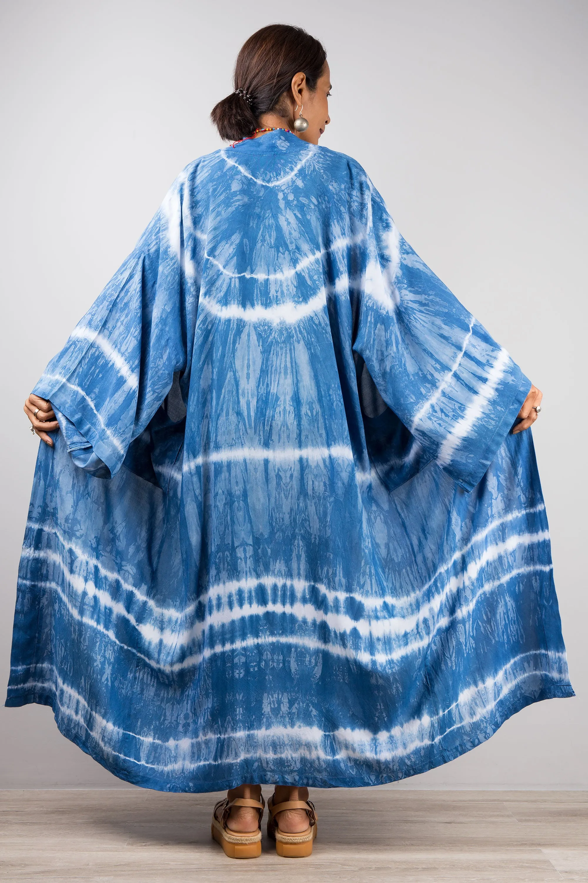 Tie dye kimono robe