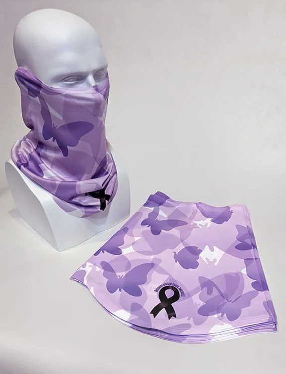 Woman's Butterfly Warriors UV Sun Scarf  | UPF 50 | Moisture Wicking Quick Dry Fabric | Fund Raising Purchase for Skin Cancer Awareness |